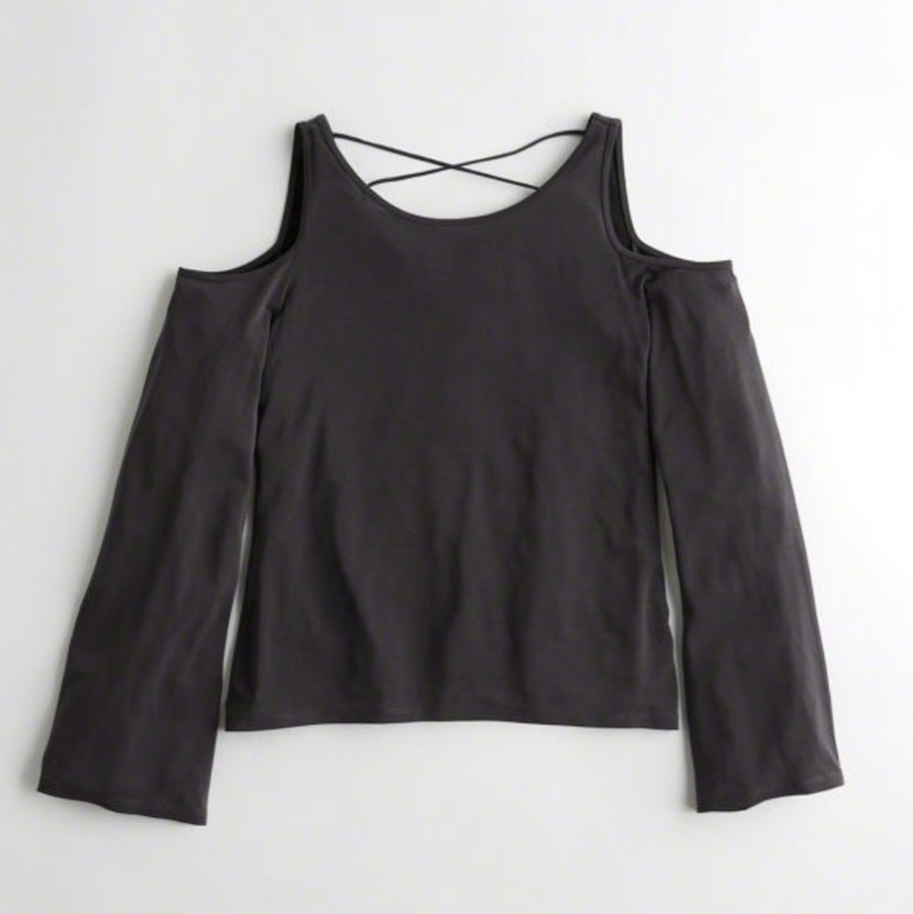 Hollister Bell-Sleeve Cold Shoulder Top
